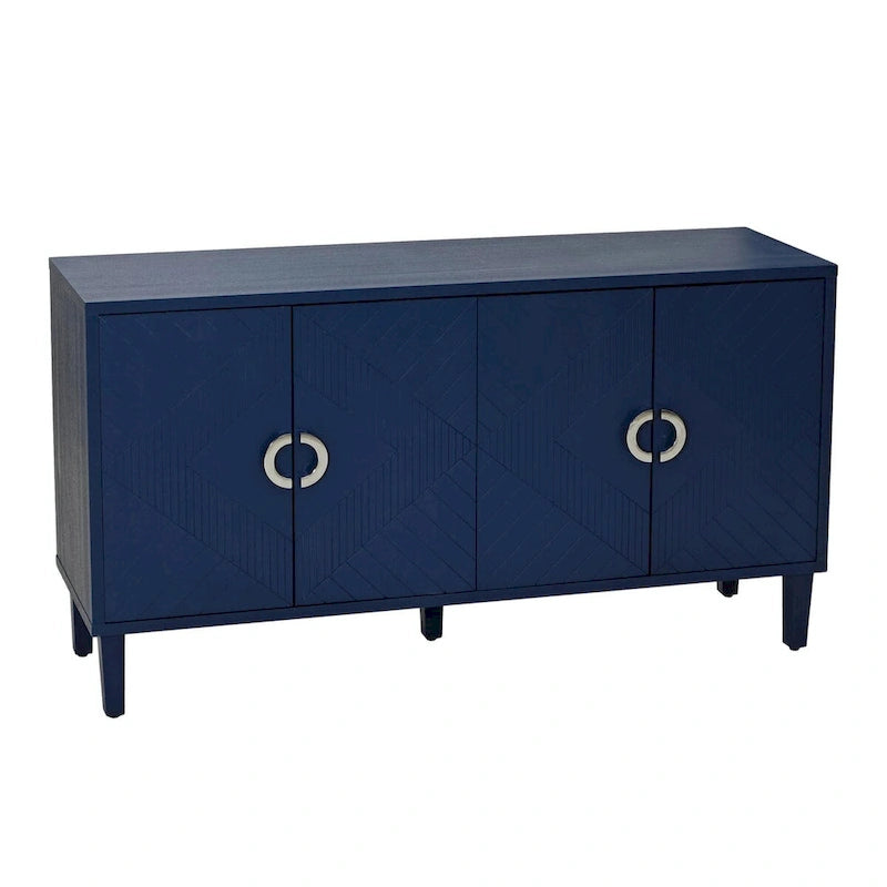 Stylish and Functional 4-Door Storage Cabinet with pine legs