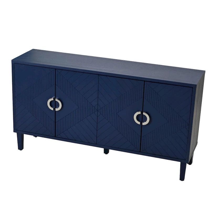 Stylish and Functional 4-Door Storage Cabinet with pine legs