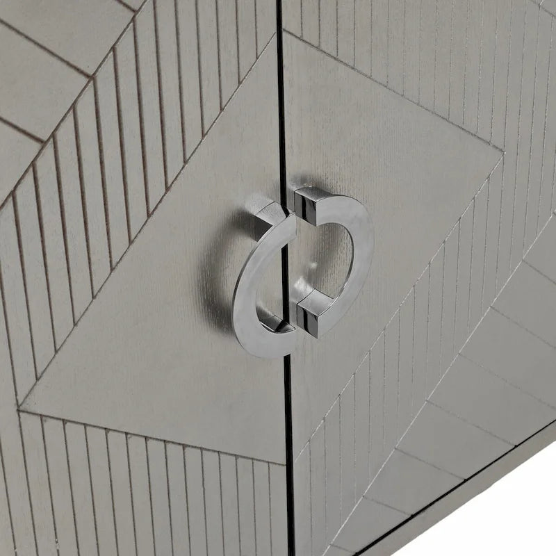 Stylish and Functional 4-Door Storage Cabinet with pine legs