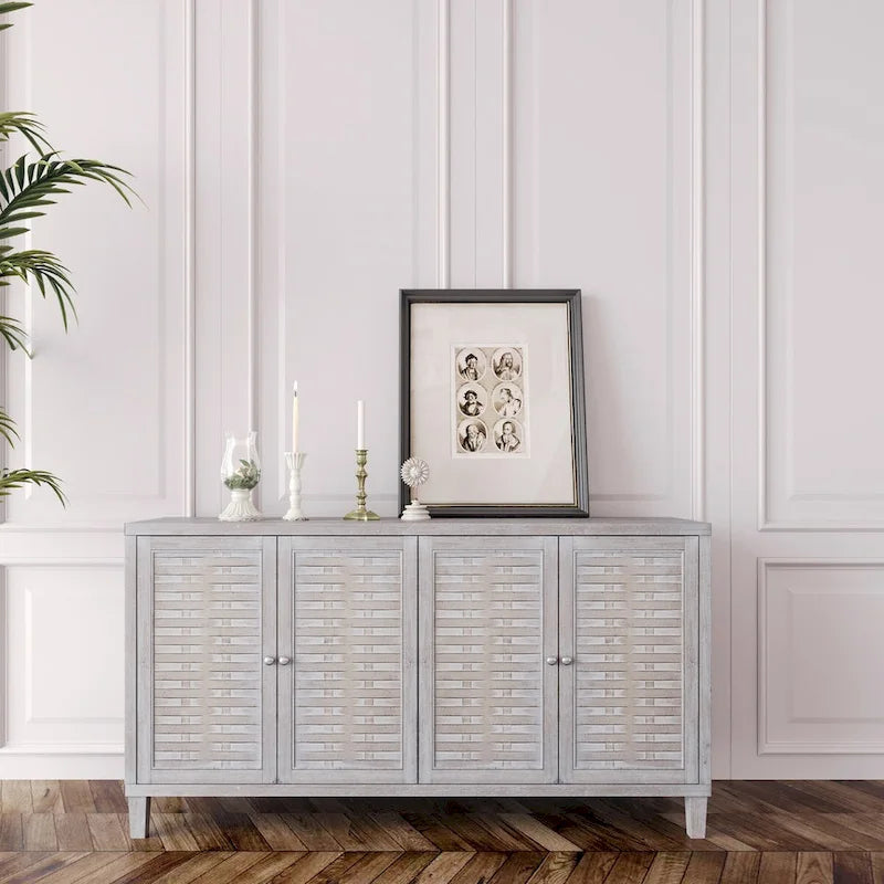 Accent Cabinet 4 Door Wooden Cabinet Sideboard Buffet