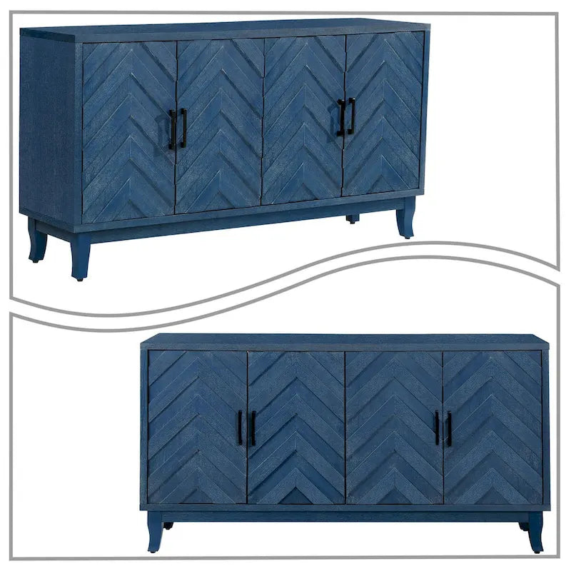 Modern Vintage Wooden Storage Dining Sideboard with Two Cabinets