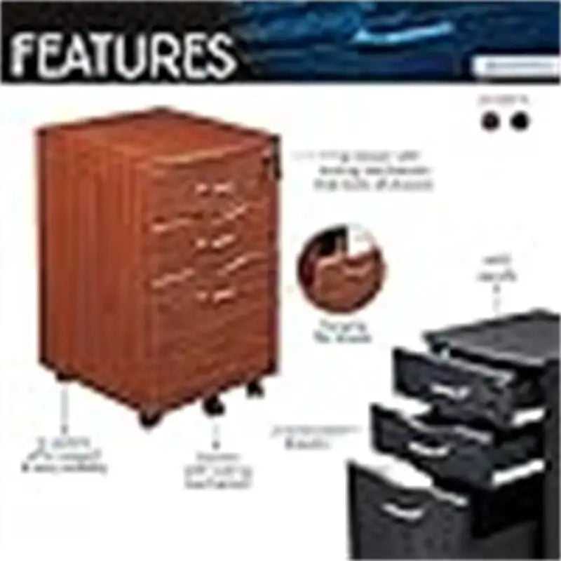 Rolling Storage and File Cabinet - 17 D x 16 W x 25 H