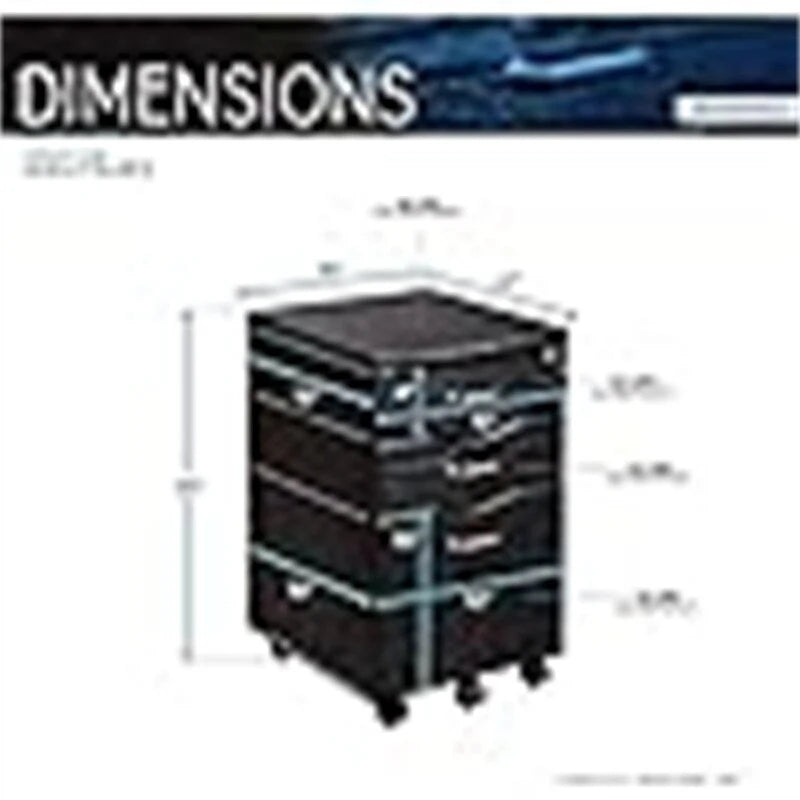 Rolling Storage and File Cabinet - 17 D x 16 W x 25 H