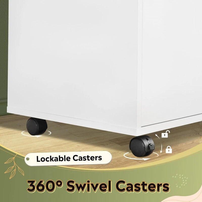 Wooden Filing Cabinet, Mobile Lateral Filing Cabinet