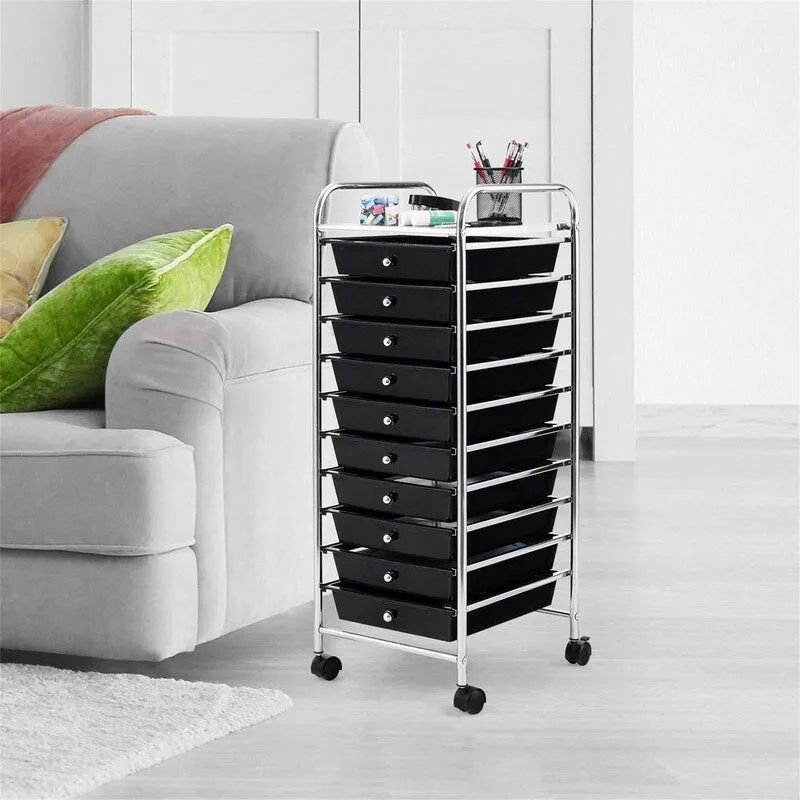 10-Drawer Organizer Cart - 15 D x 13 W x 34 H