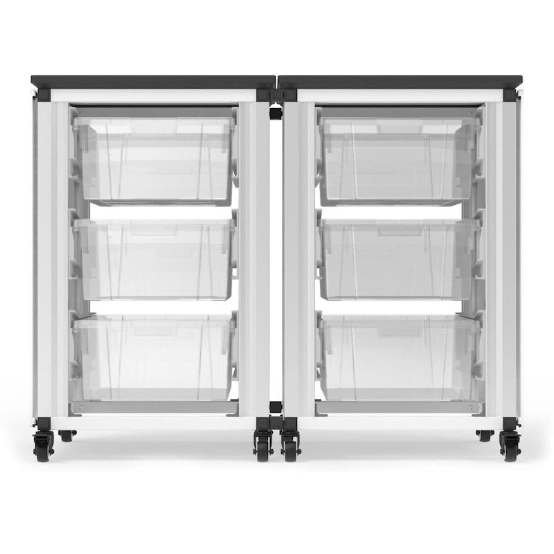 Modular Classroom Storage Cabinet - 2 side-by-side modules with 6 large bins - N/A