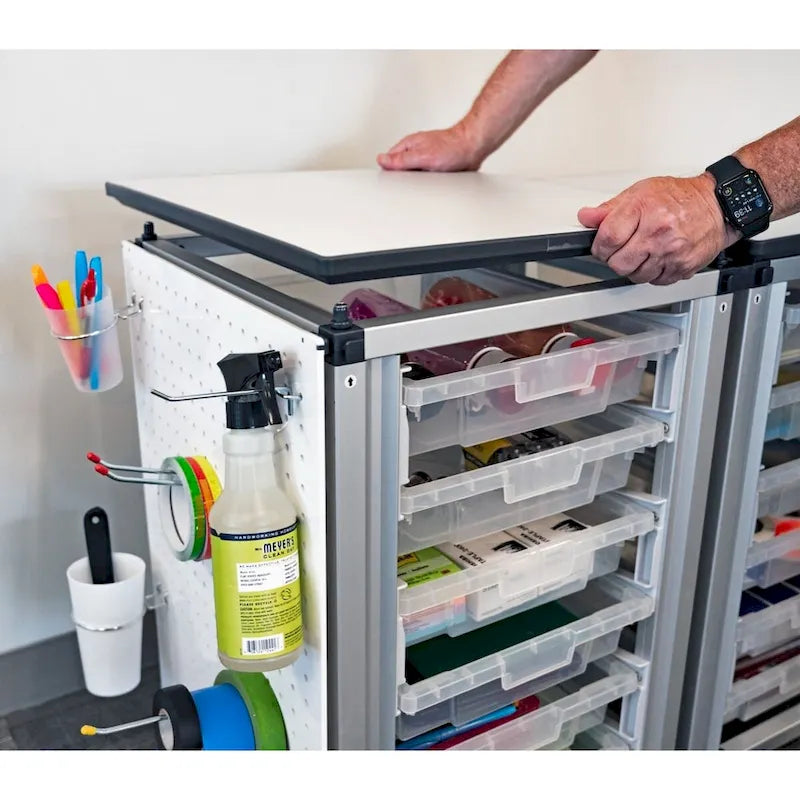 Modular Classroom Storage Cabinet - 2 side-by-side modules with 6 large bins - N/A