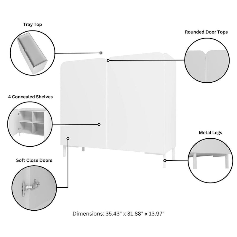 Modern Style Two-Piece Sideboard Set