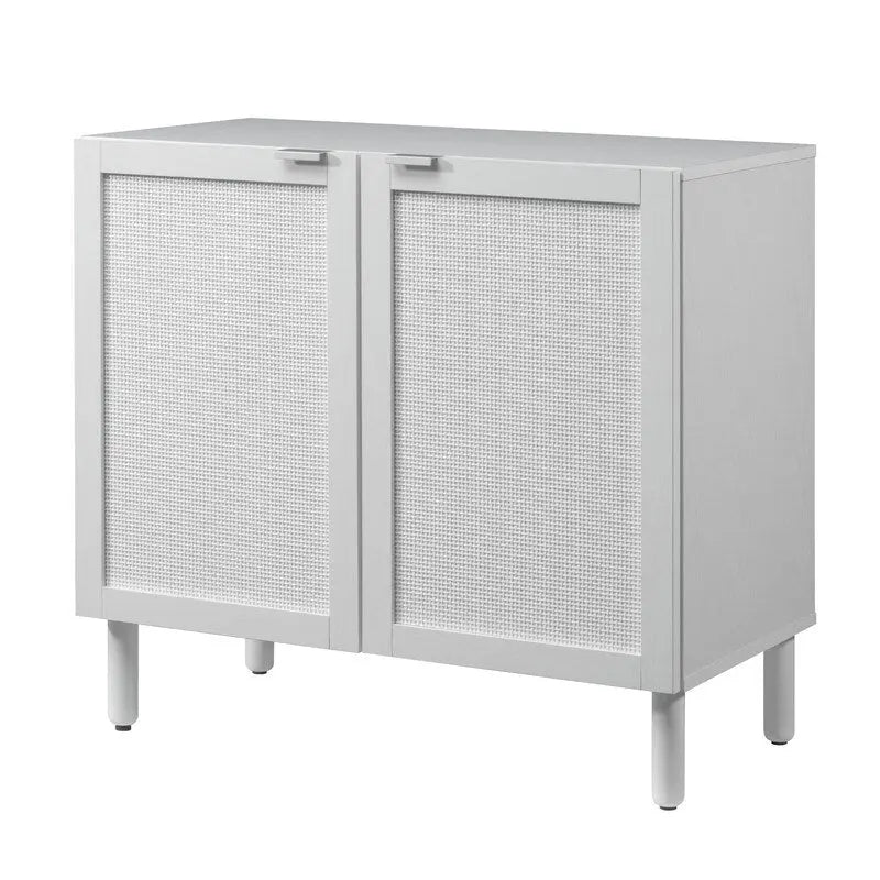 White cabinet, two doors.