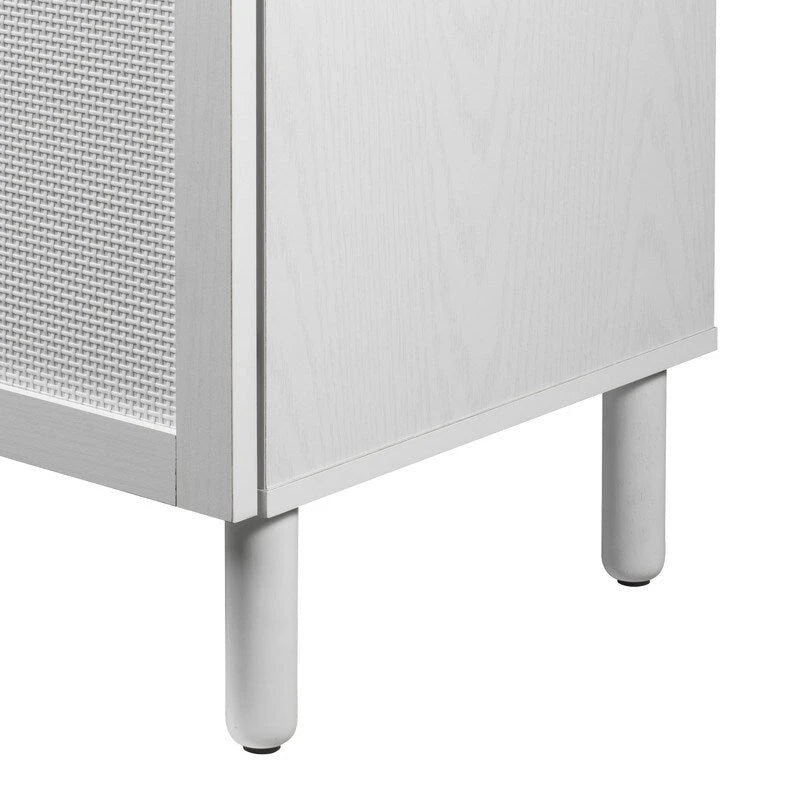 White cabinet, two doors.