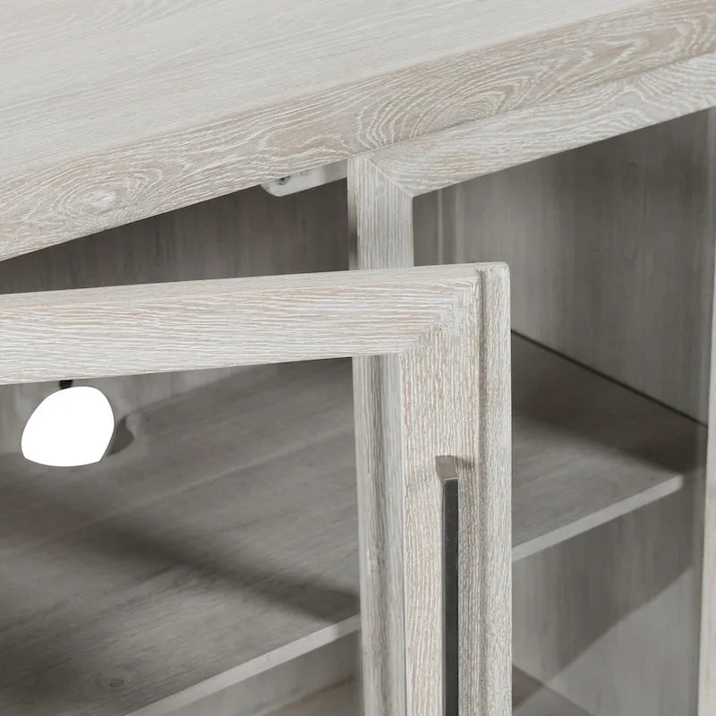 Modern Minimalist Solid Wood Display Cabinet, 72" Wide with 2 Adjustable Shelves (150 lb Capacity)