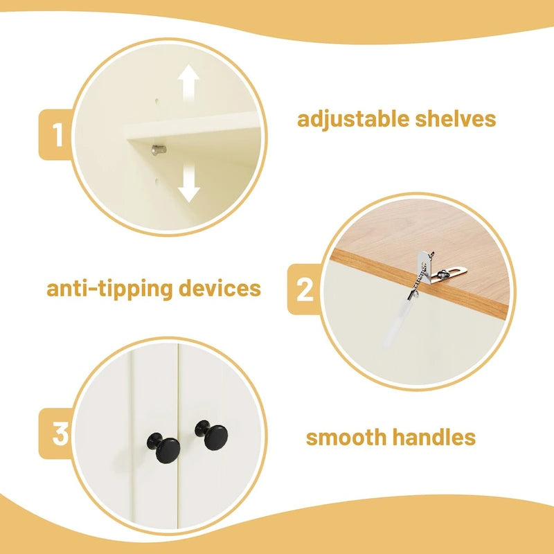 40.2x20x71.3inch High Freestanding Kitchen Pantry Large Cupboard Storage Cabinet with 2 Drawers, 2 Adjustable 8 Door Shelves