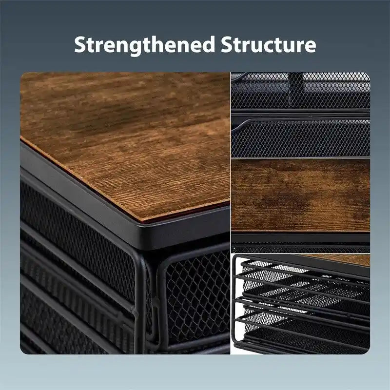 Wood Monitor Riser with Drawers