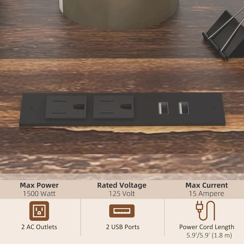 Mobile Printer Stand with Socket & USB Ports