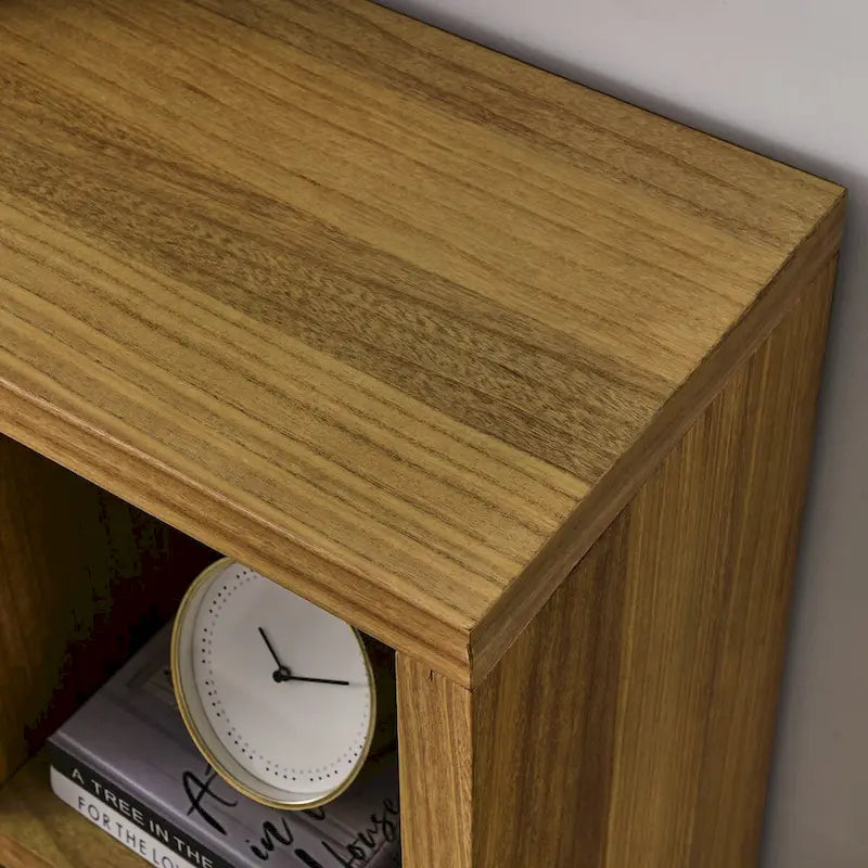 Open Wooden Open Shelf Bookcase, Freestanding Display Cabinet with 7 Cube Storage Spaces, Floor Standing Bookshelf, Entryway