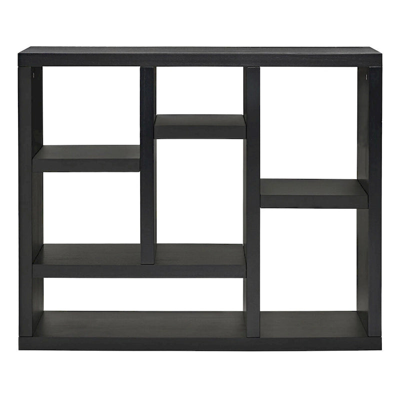 Open Wooden Open Shelf Bookcase, Freestanding Display Cabinet with 7 Cube Storage Spaces, Floor Standing Bookshelf, Entryway