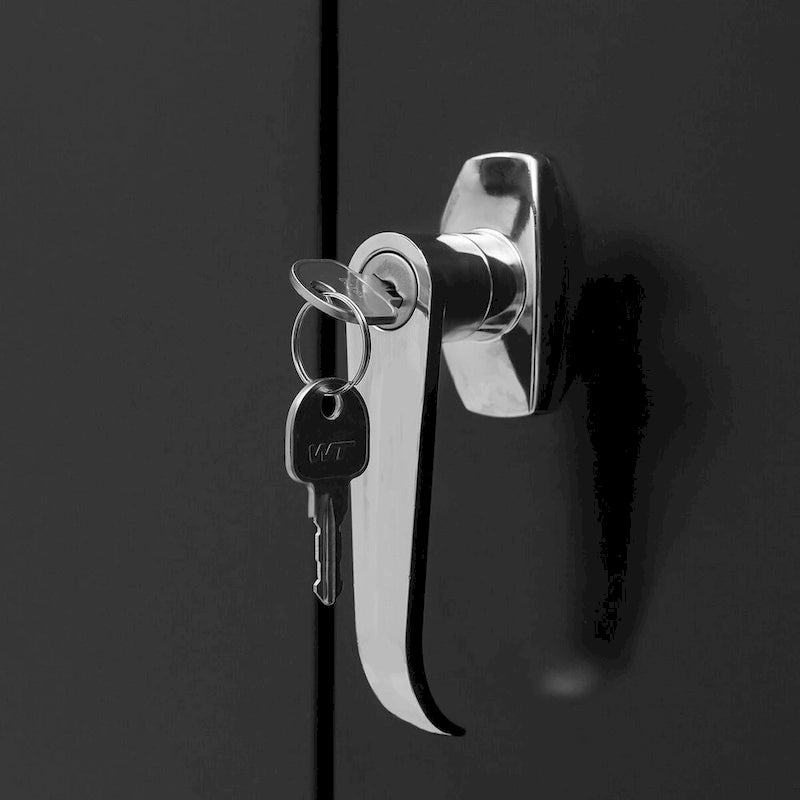 Metal Storage Cabinet with 2 Doors and 2 Shelves, Lockable Design, Perfect for Office, Garage, Warehouse Storage Solutions