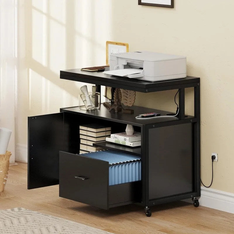 Rolling Filing Cabinet Cart - 15.7 D x 31.5 W x 29.9