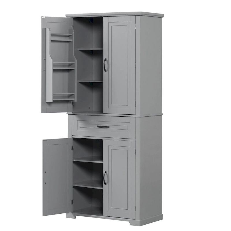 Freestanding Bathroom Cabinet with Doors Wooden Entryway Storage Cabinet