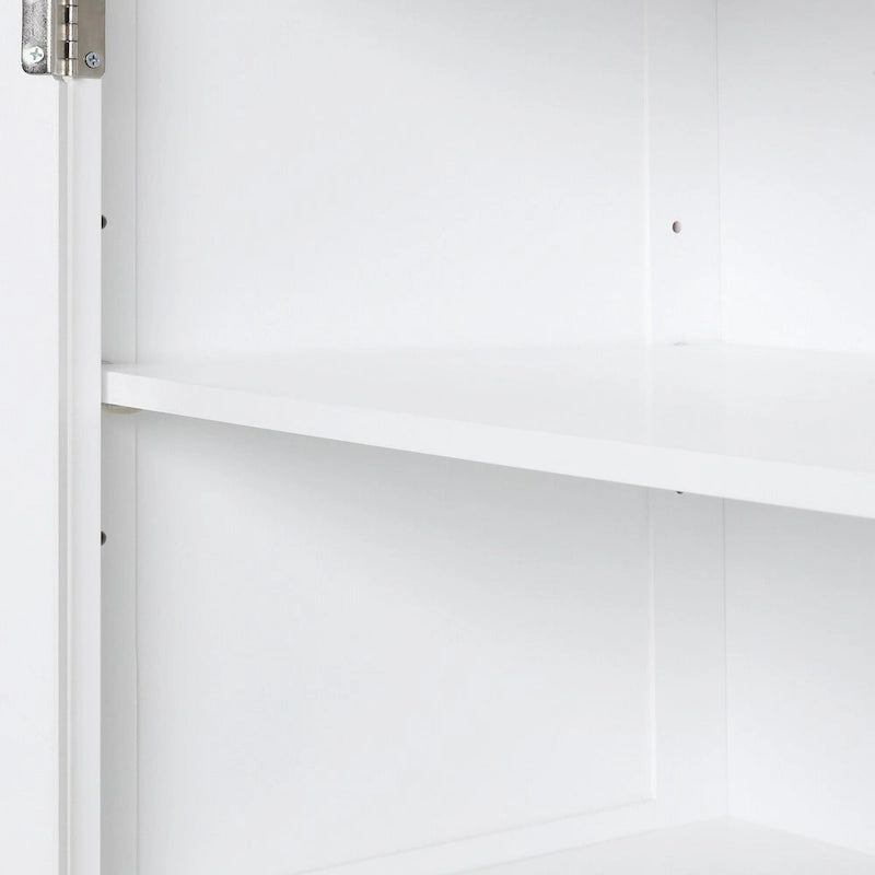 Tall Bathroom Storage Cabinet with Two Drawers and Adjustable Shelf