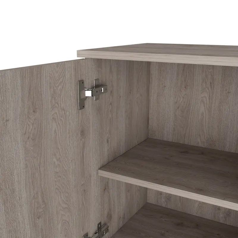 Wall Cabinet with Door, Light Oak & White, Single User