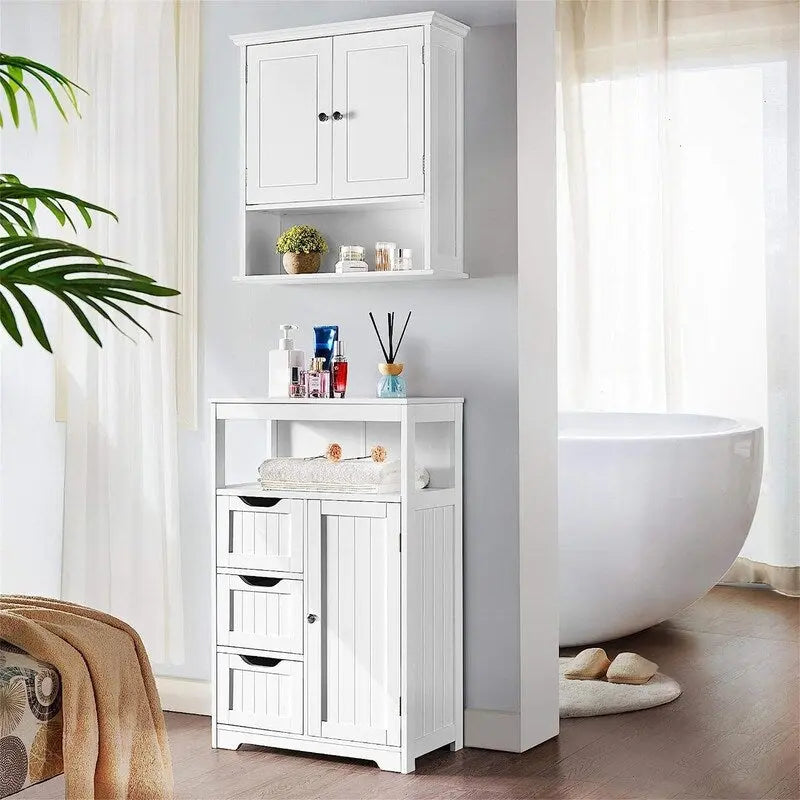 Bathroom Floor Cabinet Wooden Storage