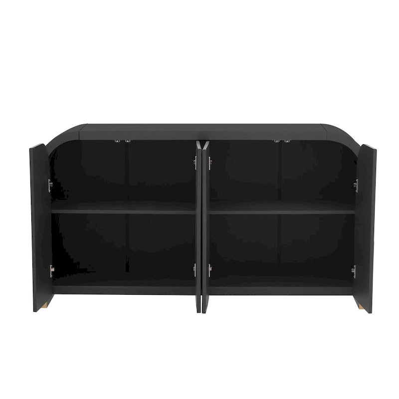 4-door Cabinet with Adjustable Shelves for Living Room