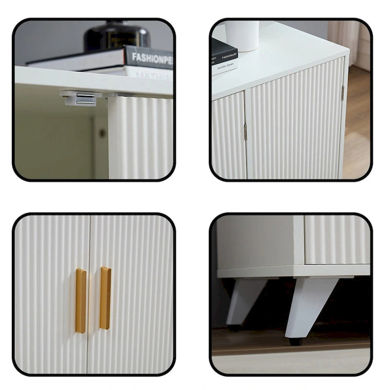 Ideboard with Wavy Texture Buffet Cabinet