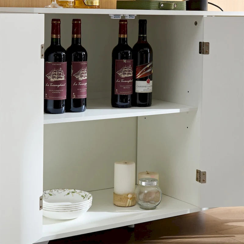 Ideboard with Wavy Texture Buffet Cabinet