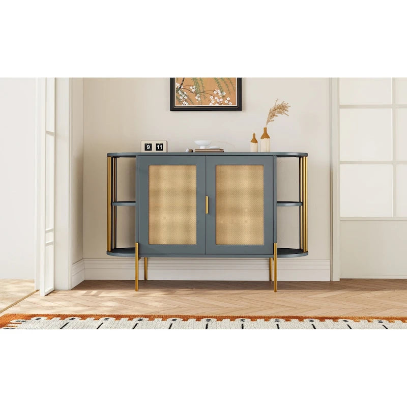 legant Curved Dining Cabinet with Gold Trim