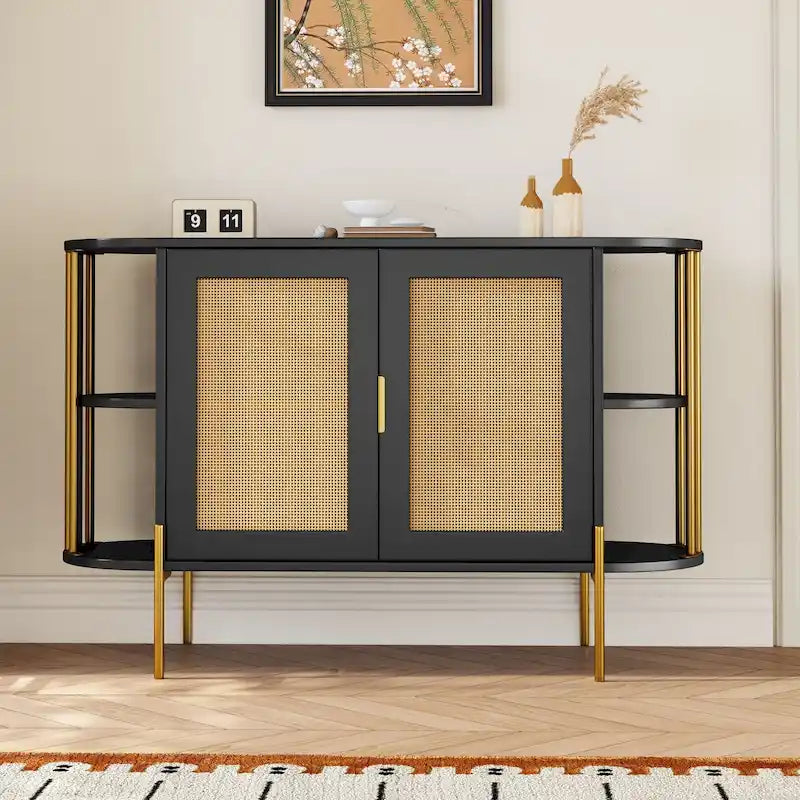 legant Curved Dining Cabinet with Gold Trim