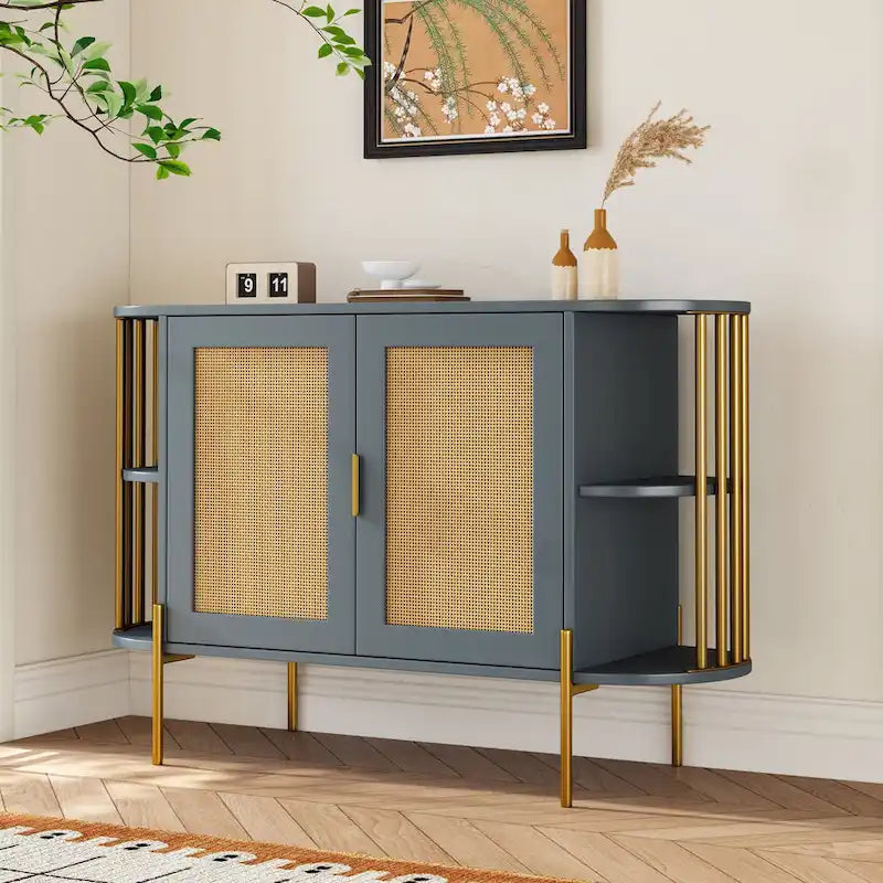 legant Curved Dining Cabinet with Gold Trim