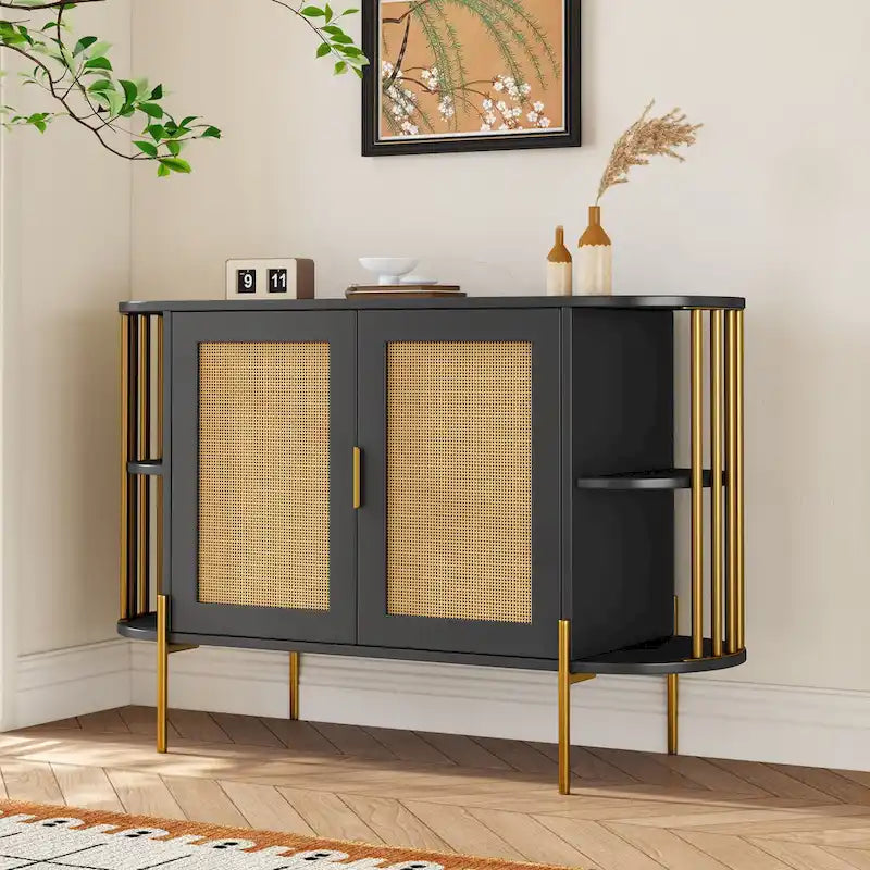 legant Curved Dining Cabinet with Gold Trim