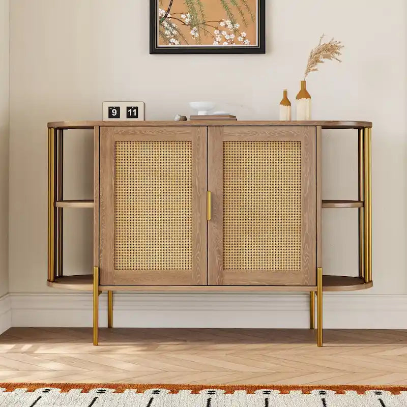 legant Curved Dining Cabinet with Gold Trim
