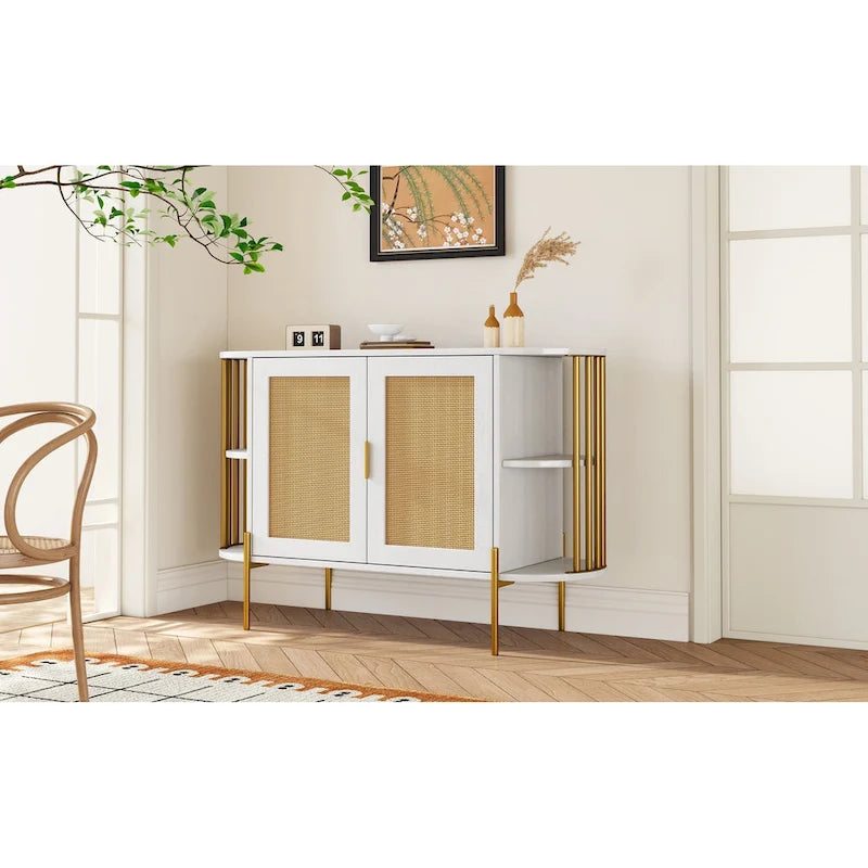 legant Curved Dining Cabinet with Gold Trim