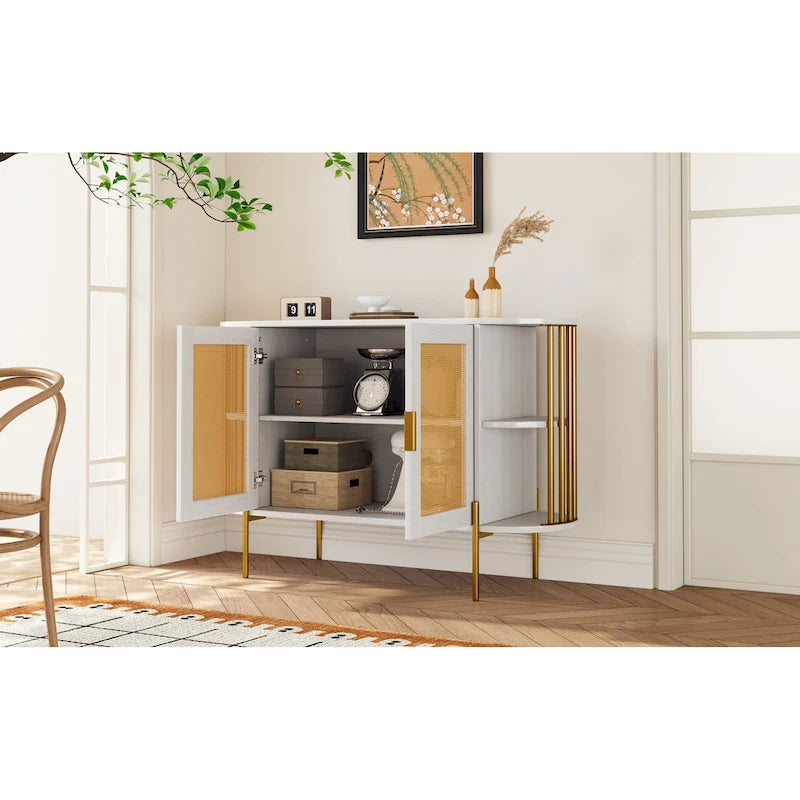 legant Curved Dining Cabinet with Gold Trim