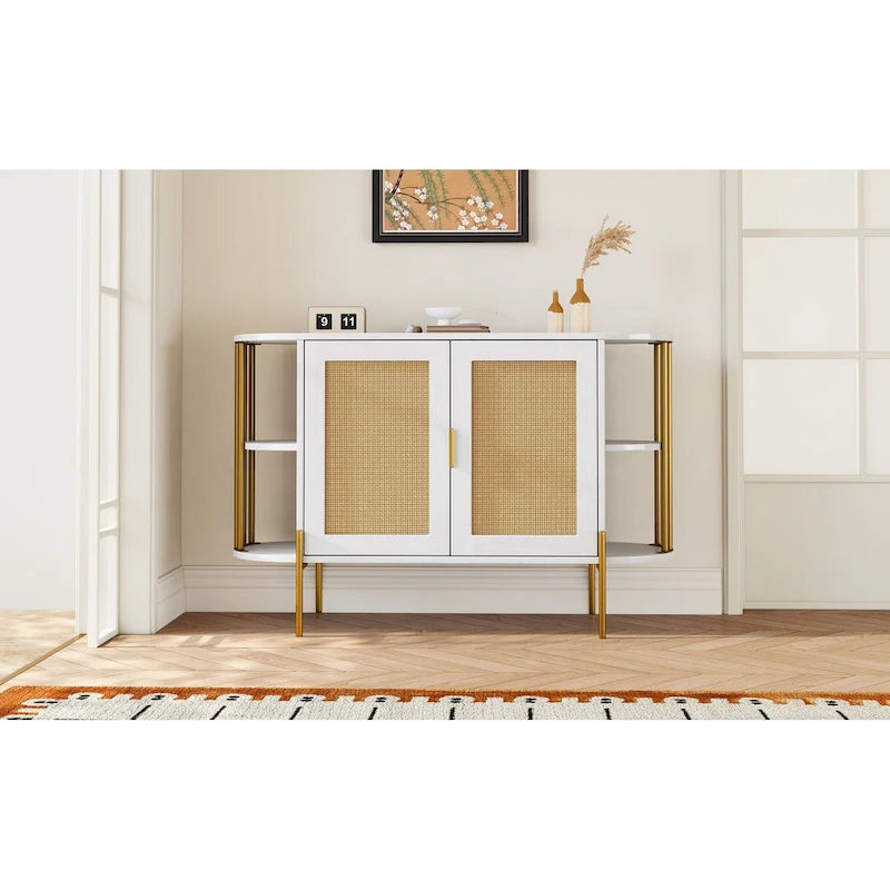 legant Curved Dining Cabinet with Gold Trim