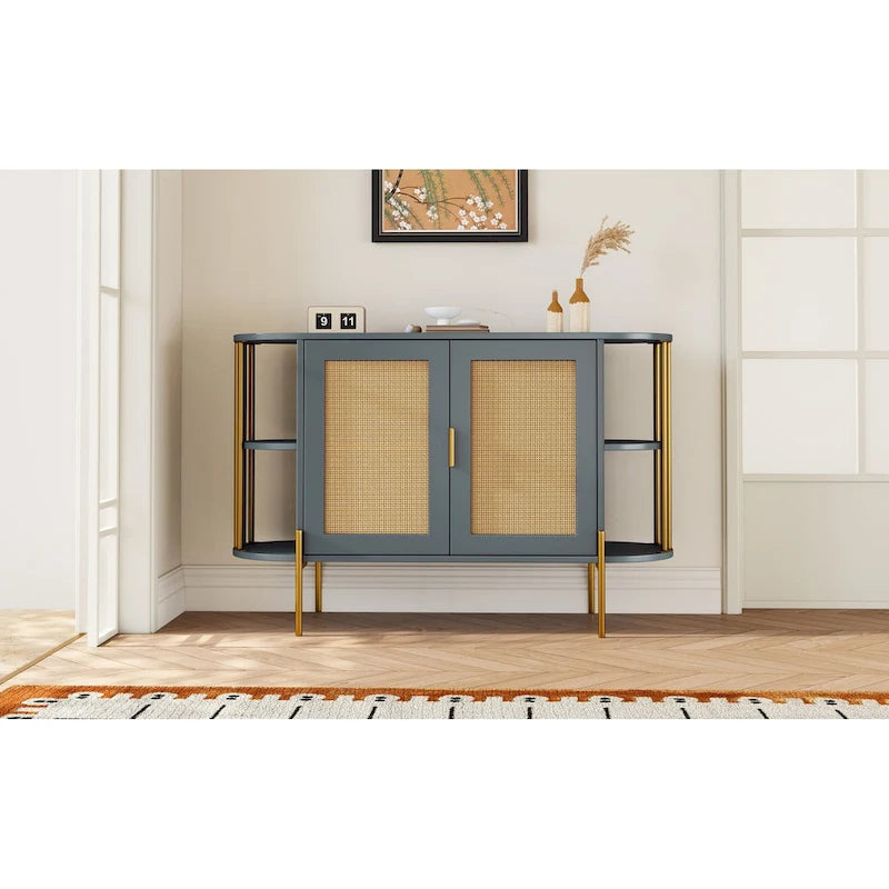 legant Curved Dining Cabinet with Gold Trim