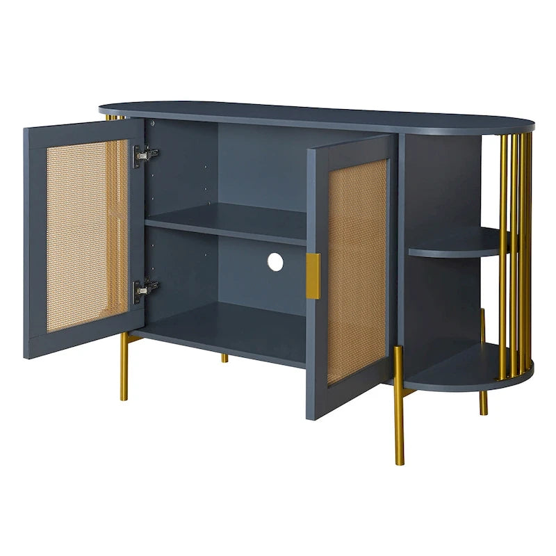 legant Curved Dining Cabinet with Gold Trim