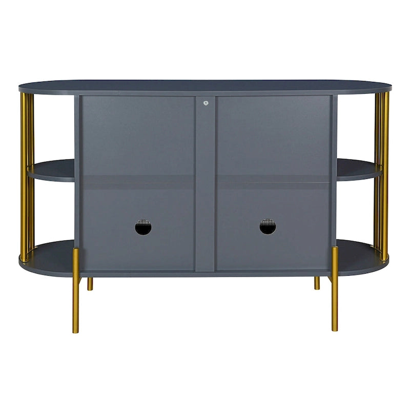 legant Curved Dining Cabinet with Gold Trim