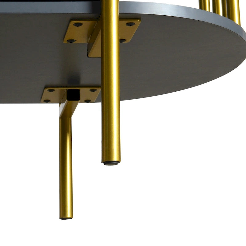 legant Curved Dining Cabinet with Gold Trim