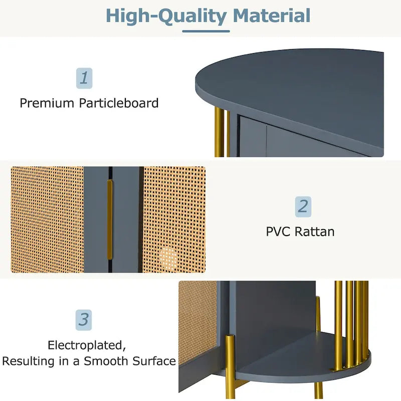 legant Curved Dining Cabinet with Gold Trim