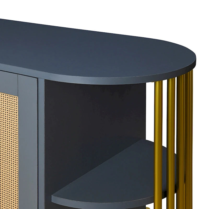 legant Curved Dining Cabinet with Gold Trim