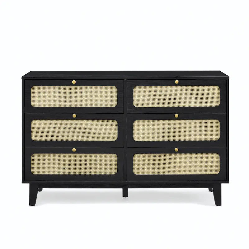 6-Drawers Rattan Storage Cabinet