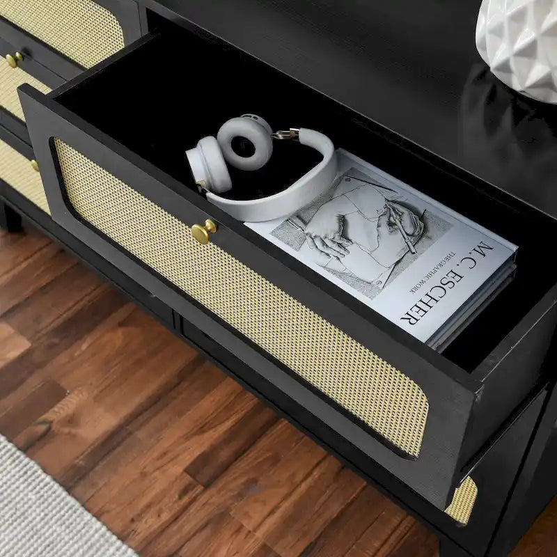 6-Drawers Rattan Storage Cabinet