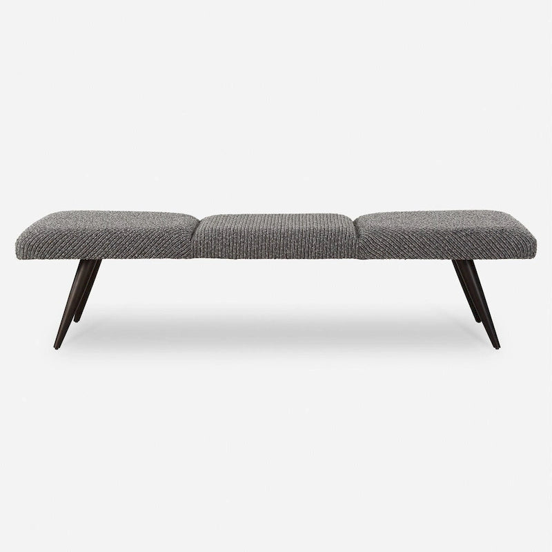Uttermost Bowtie Charcoal Fabric Bench - 18  H X 72.5  W X 20  D