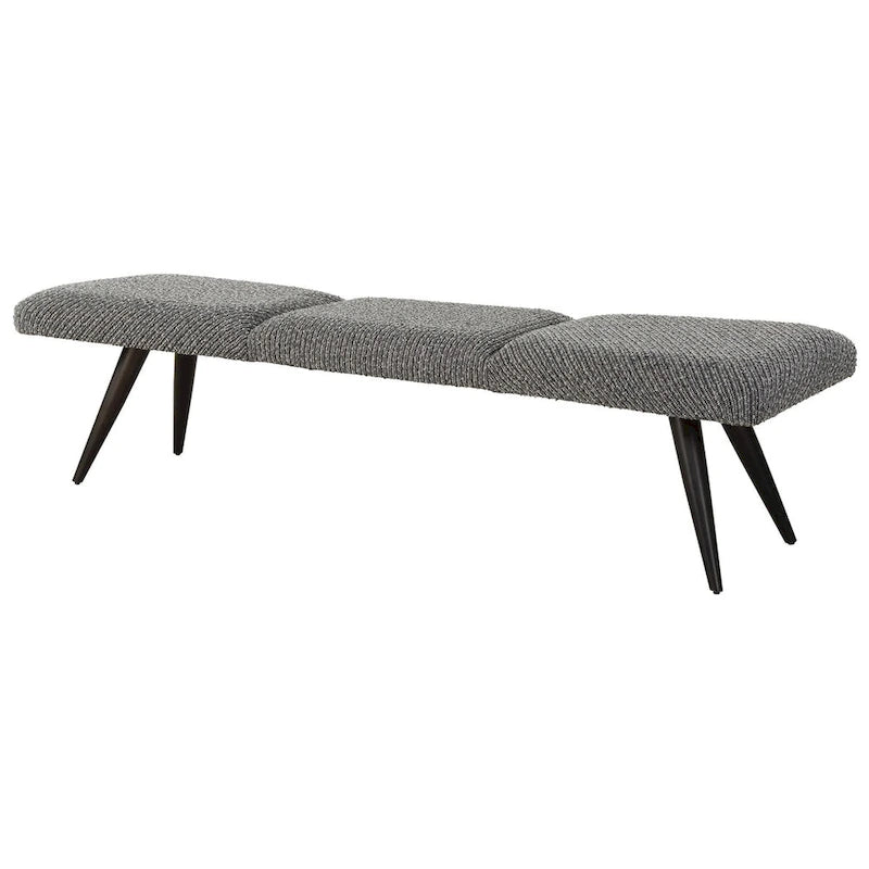 Charcoal Gray Fabric Bench - 18 Inches High X 72.5 Inches Wide X 20 Inches Deep