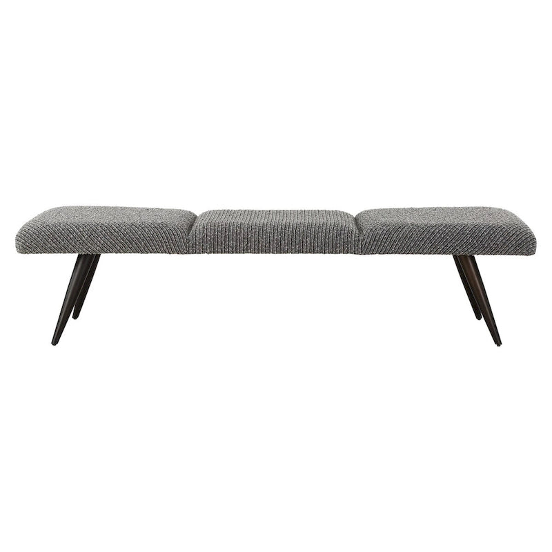 Charcoal Gray Fabric Bench - 18 Inches High X 72.5 Inches Wide X 20 Inches Deep