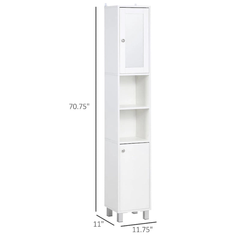 Tall Bathroom Storage Cabinet with Mirror