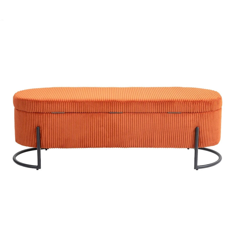 Storage Ottoman,Bedroom End Bench,Upholstered Fabric Storage Ottoman with Safety Hinge, Entryway Padded Footstool